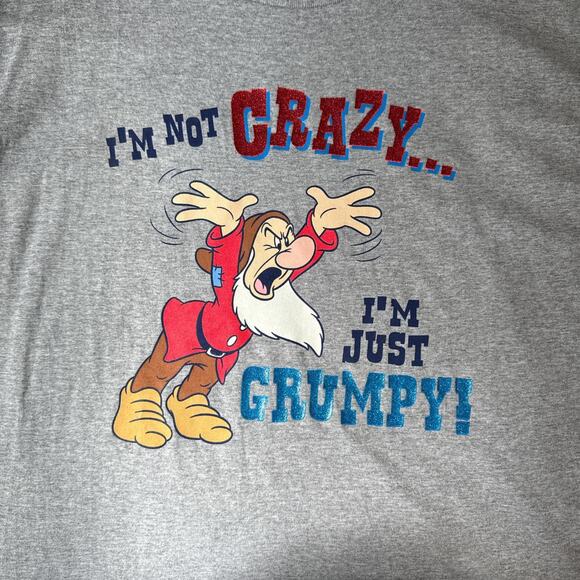 vintage disney grumpy graphic tee "i'm not crazy i'm just grumpy" xl - Picture 3 of 5
